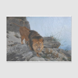 Löwe in den Bergen (von Richard Friese) Seidenpapier