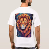 Löwe in der kosmischen Sternengalaxie T-Shirt (Rückseite)