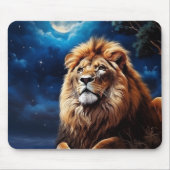 Löwe in der Mondlichtnacht Mousepad (Vorne)