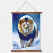 Löwe in der Natur Wandteppich Mit Holzrahmen (Vorderseite)