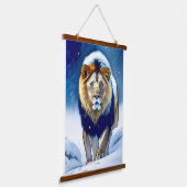 Löwe in der Natur Wandteppich Mit Holzrahmen (Gewinkelt)