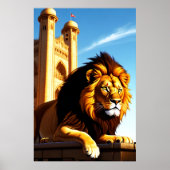 Löwe in der Stadt | Art der AI Poster (Vorne)