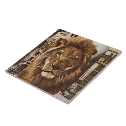 Löwe in der Stadt Fliese (Seite)