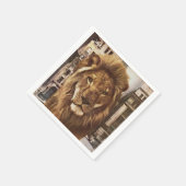 Löwe in der Stadt Serviette (Ecke)