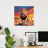 Löwe in der Wildnis Poster (Heimbüro)