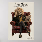 Löwe in einem Ledersessel Poster (Vorne)