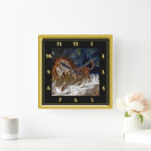 Löwe in einem Traum Quadratische Wanduhr (Zuhause)