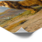 Löwe in einer Bergwelt | Rosa Bonheur Poster (Ecke)