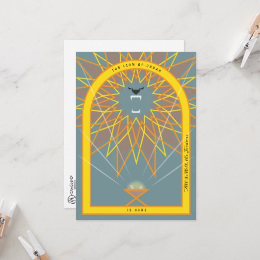 Löwe in einer Gefahr Karte (Vorderseite/Rückseite Beispiel)