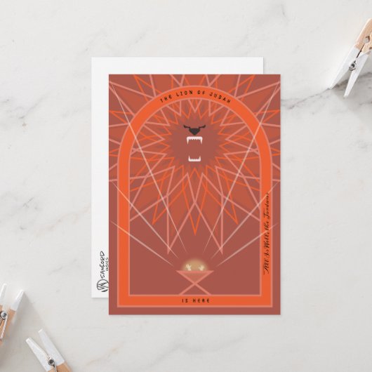 Löwe in einer Gefahr Karte (Vorderseite/Rückseite Beispiel)