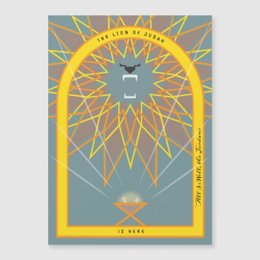 Löwe in einer Gefahr Magnetkarte (Vorderseite)