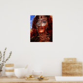 Löwe in Flammen Poster (Küche)