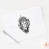 Löwe in Kronen Runder Aufkleber (Umschlag)