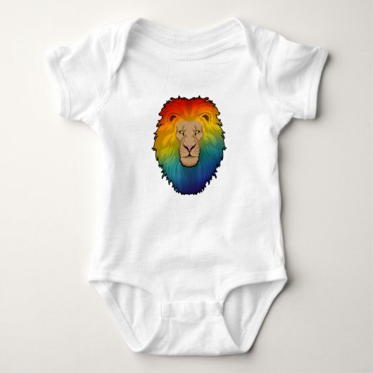 Löwe in Regenbogenfarben Baby Strampler (Vorderseite)