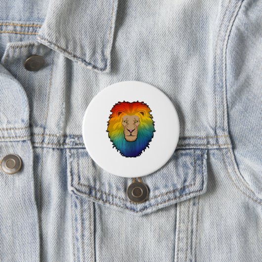 Löwe in Regenbogenfarben Button (Beispiel)