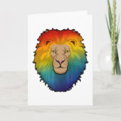 Löwe in Regenbogenfarben Karte (Vorderseite)