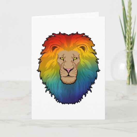 Löwe in Regenbogenfarben Karte (Vorderseite)