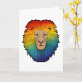 Löwe in Regenbogenfarben Karte (Gelbe Blume)