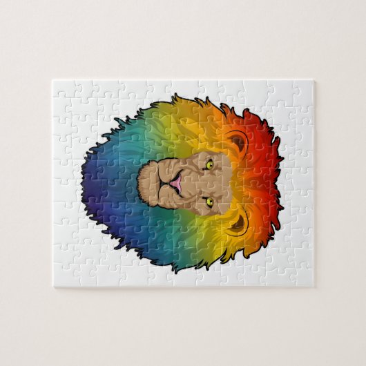 Löwe in Regenbogenfarben Puzzle (Horizontal)