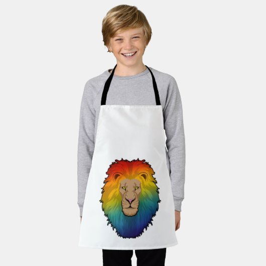 Löwe in Regenbogenfarben Schürze (Getragen)