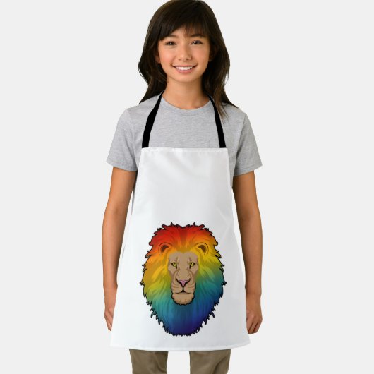 Löwe in Regenbogenfarben Schürze (Insitu)