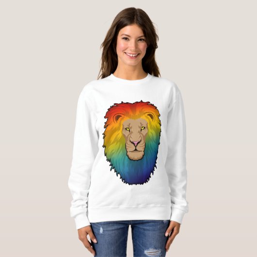 Löwe in Regenbogenfarben Sweatshirt (Vorne ganz)