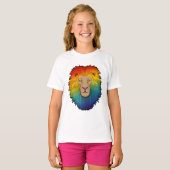 Löwe in Regenbogenfarben T-Shirt (Vorne ganz)