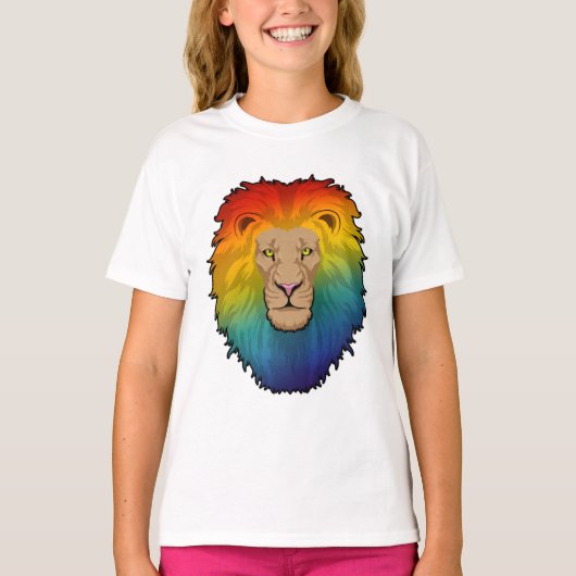 Löwe in Regenbogenfarben T-Shirt (Vorderseite)