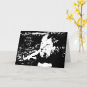 Löwe in Schwarzweiss - alles Gute zum Geburtstag Karte (Gelbe Blume)