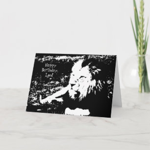 Löwe in Schwarzweiss - alles Gute zum Geburtstag Karte
