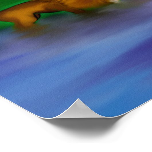 "Löwe in Wasser" Poster (Ecke)