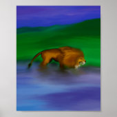 "Löwe in Wasser" Poster (Vorne)