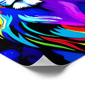 Löwe - Inspirationsfarbener Pop Kunst Poster (Ecke)