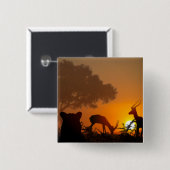 Löwe-Jagd Button (Vorne & Hinten)