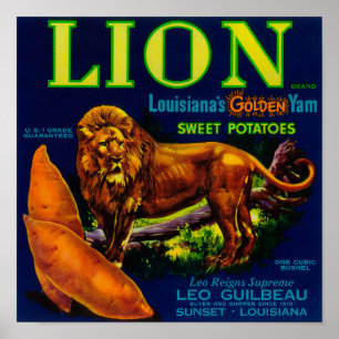 Löwe-Jamswurzel LabelSunset, LA Poster