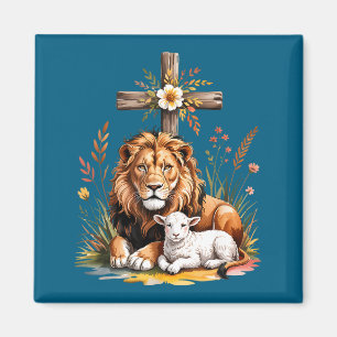 Löwe Juda Lamm Gott Christliche Schrift Design Magnet