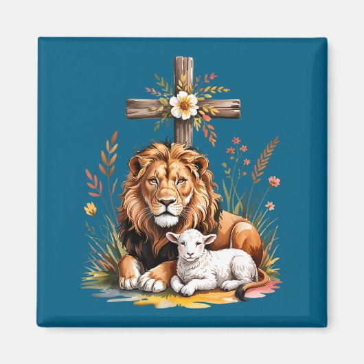 Löwe Juda Lamm Gott Christliche Schrift Design Magnet (Vorne)