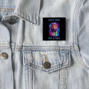 Löwe Judah Faith Jesus Christliches Geschenk Button