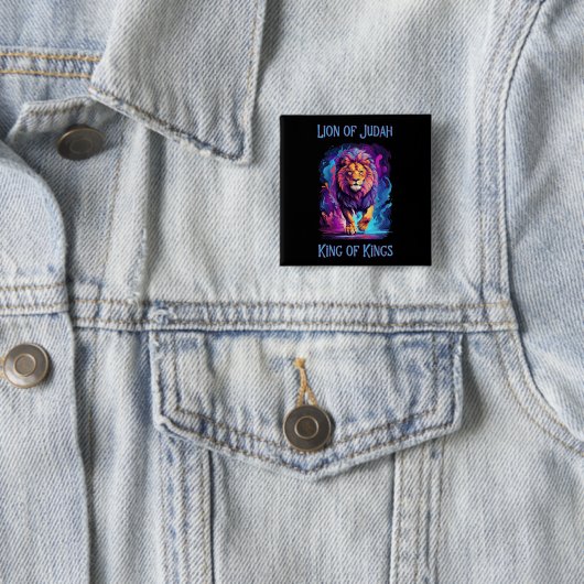 Löwe Judah Faith Jesus Christliches Geschenk Button (Beispiel)
