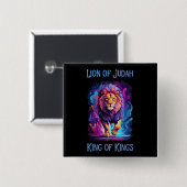 Löwe Judah Faith Jesus Christliches Geschenk Button (Vorne & Hinten)