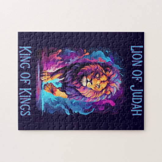 Löwe Judah Faith Jesus Christliches Geschenk Puzzle (Horizontal)