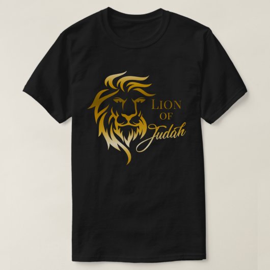 Löwe Judah Golden Yellow Christlich Evangelisch T-Shirt (Design vorne)