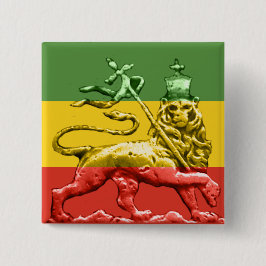 Löwe Judah Rasta Reggae-Farben Button