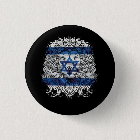 Löwe jüdischer Stolz Israel Flagge Jerusalem H Button (Vorderseite)