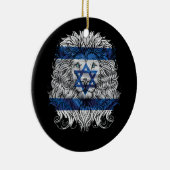 Löwe jüdischer Stolz Israel Flagge Jerusalem H Keramik Ornament (Rechts)