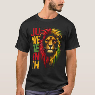 Löwe Juneteenth 1865 Cool Schwarze Geschichte Afro T-Shirt