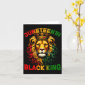 Löwe Juneteenth schwarzer König Melanin Vatertag t Karte (Gelbe Blume)