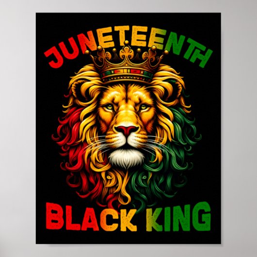 Löwe Juneteenth schwarzer König Melanin Vatertag t Poster (Vorne)
