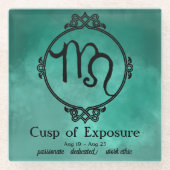 Löwe-Jungfrau Spitze Glasuntersetzer (Vorderseite)