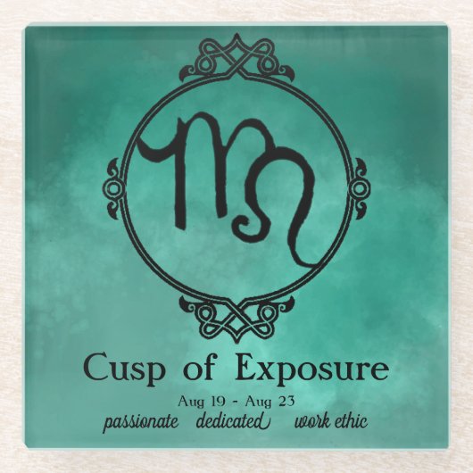 Löwe-Jungfrau Spitze Glasuntersetzer (Vorderseite)